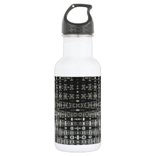 Schwarz-Silber-Muster Edelstahlflasche