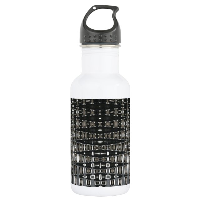 Schwarz-Silber-Muster Edelstahlflasche (Vorderseite)