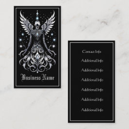 Schwarz-Silber-Tattoo-Engel Visitenkarte