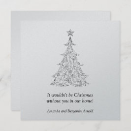 Schwarz-Silber-Urlaubsbaum Einladung