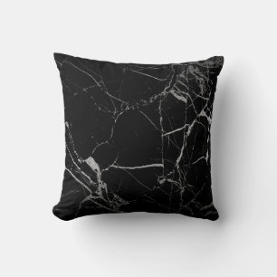 Schwarz-Silber-Venenmarmor Kissen