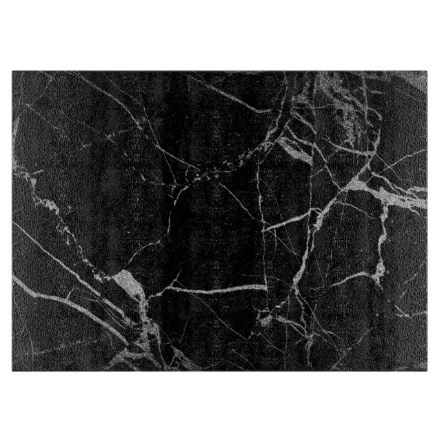 Schwarz-Silber-Venenmarmor Schneidebrett (Vorderseite)