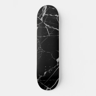 Schwarz-Silber-Venenmarmor Skateboard