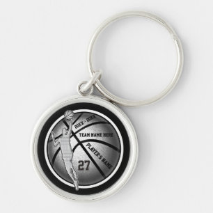 Schwarz, Silber, Weiß, Basketball Geschenke für  Schlüsselanhänger