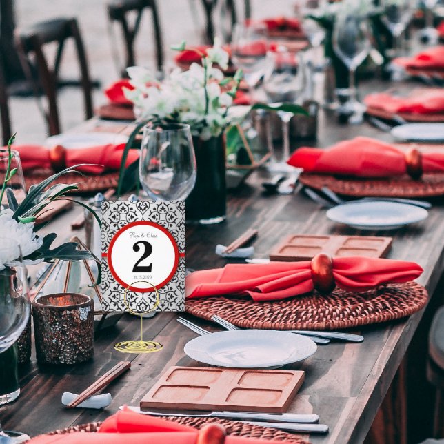 Schwarz-SilberDamassom-Tischnummer Postkarte (Von Creator hochgeladen)