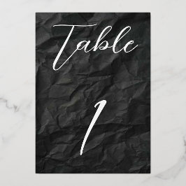 Schwarz/Silberfolie Tisch Nr. 1 Folieneinladung