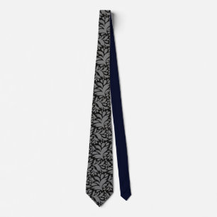 Schwarz & Silbergrau Muster Neck Tie Krawatte