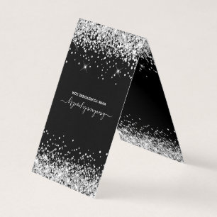 Schwarz-silberne Glitter 2-Halsketten-Displaykarte