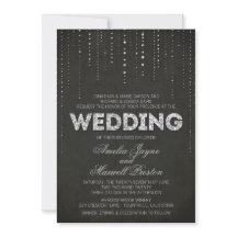 Schwarz & Silberner Glitzer Einladung Hochzeitsfei
