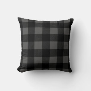 Schwarz\Silver Buffalo Muster Kariert Pillow Kissen
