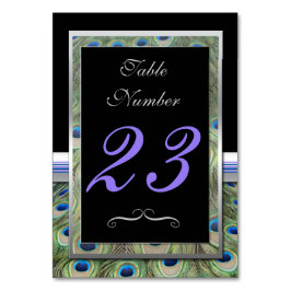 Schwarz-Silver-Pfau-Tischnummer Tischnummer