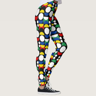 Schwarz-skandinavisches Bauhaus-Muster Mitte des J Leggings