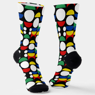 Schwarz-skandinavisches Bauhaus-Muster Mitte des J Socken