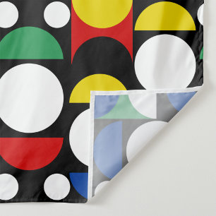 Schwarz-skandinavisches Bauhaus-Muster Mitte des J Stoff