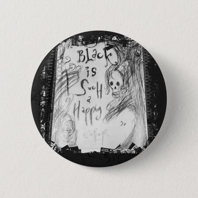 Schwarz so glücklich button (Vorderseite)