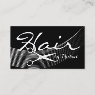Schwarz-Solid-Haar-Stylist-Ernennung Terminkarte