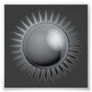 Schwarz-Sonne-Vektor SCHWARZ-GRAU-DUNKELMETALL Fotodruck