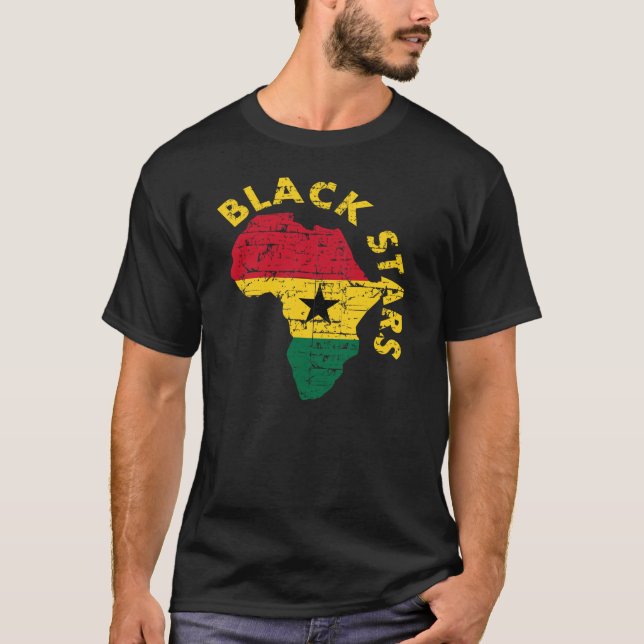 Schwarz-Sterne von Ghana T-Shirt (Vorderseite)