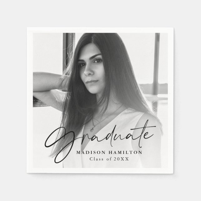 Schwarz | Stilvoller Abschluss für Skript-Foto Serviette (Vorderseite)