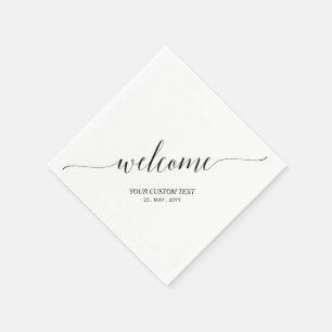 Schwarz Stilvolles Begrüßungs-Begrüßungs-Party Serviette