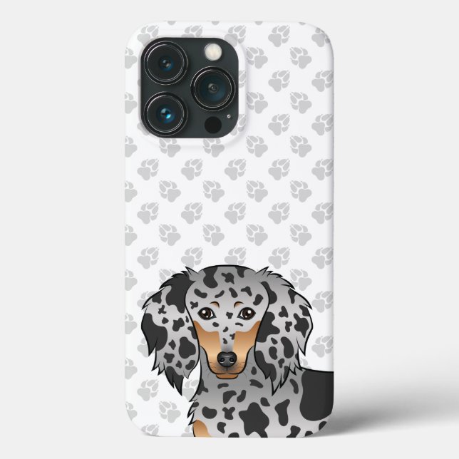 Schwarz-Tan-Dapfel-Dackel und Paws Case-Mate iPhone Hülle (Rückseite)