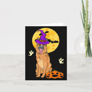 Schwarz-Tan-Deutscher-Schäferhund-Hexe-Halloween Karte