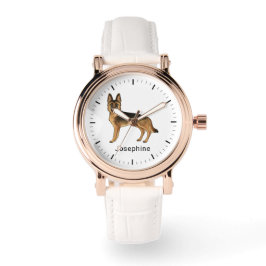 Schwarz-Tan-Deutscher Schäferhund mit Individuelle Armbanduhr