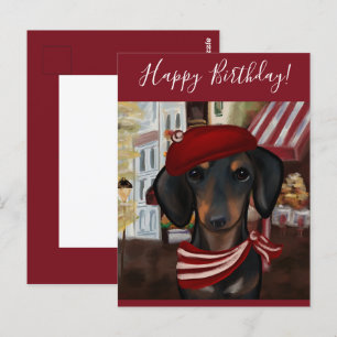 Schwarz & Tan Doxie Postkarte