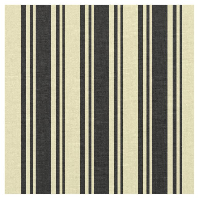Schwarz/Tan-farbiges Linse/Streifenmuster Stoff (Nahaufnahme)