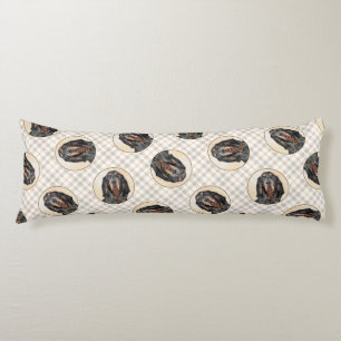 Schwarz-Tan-Kontrastmalerei Original Hundeschichte Seitenschläferkissen