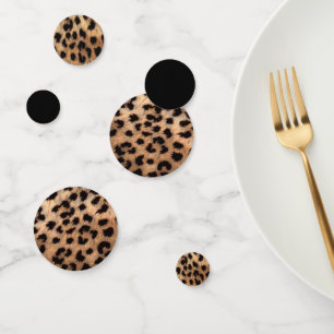 Schwarz & Tan Leopard Gepard Tierdruck Konfetti