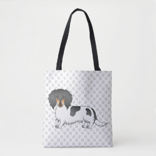 Schwarz-Tan-Piebald Langhaar-Dackel & Pfoten