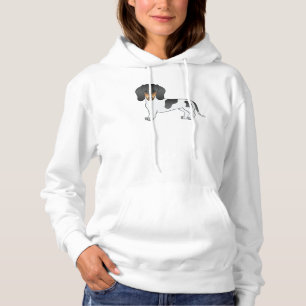 Schwarz-Tan-Pipe glatte Haare Dackel Niedlicher Hu Hoodie