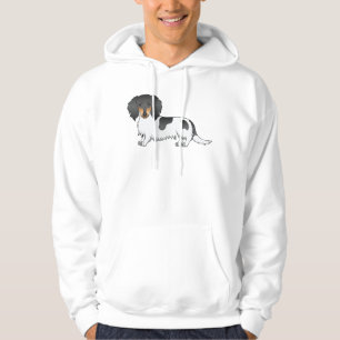 Schwarz-Tan-Schecke Langhaar-Dackel-Hund Hoodie