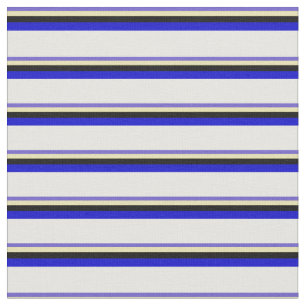 Schwarz, Tan, Schwarz, Blau und Weiß Stoff