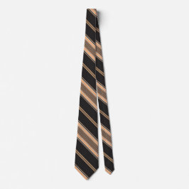 Schwarz, Tan und Weiß Streifen Necktie Krawatte