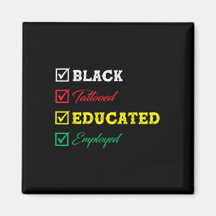 Schwarz Tattooed gebildeten Afro Black Histor Magnet