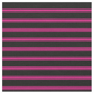 Schwarz/Tief rosa Farbstreifen/Linienmuster Stoff