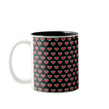 Schwarz - Tri Color Hearts Classic Tasse, 325 ml