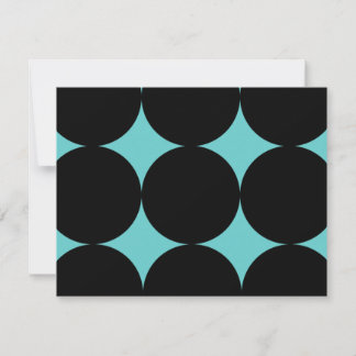 Schwarz & Türkis Moderne Polka Dots RSVP Karte