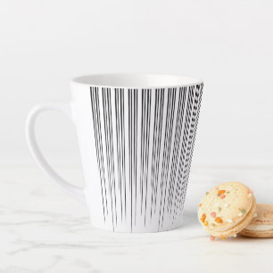 Schwarz/Türkis Stylisches Streifenmuster Milchtasse