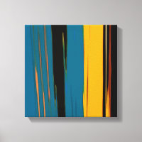 Schwarz Türkis und Orange Go! Abstrakte Kunst