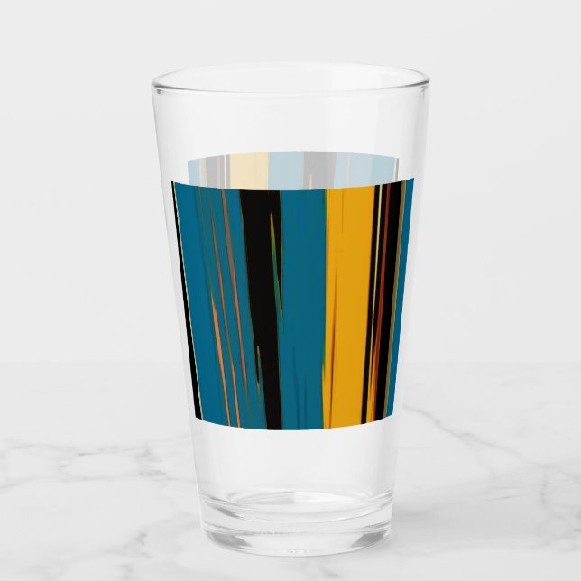 Schwarz Türkis und Orange Go! Glas (Vorderseite)