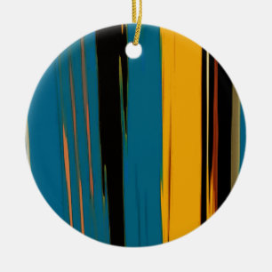 Schwarz Türkis Und Orange Los! Keramik Ornament