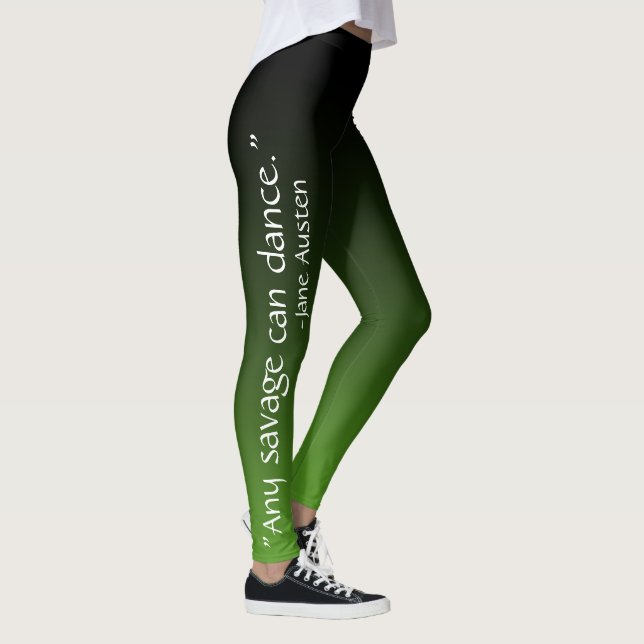 Schwarz u. grün "jeder Savage kann Jane Austen Leggings (Rechts)