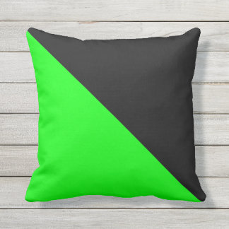 Schwarz-u. grüne Neondiagonalaufgeteiltes Kissen