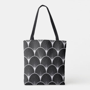 Schwarz u. weiß, Kunst-Deko, Fan-Entwurfs-Tasche