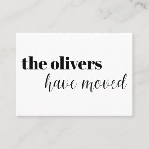 Schwarz u. weiß, modern, Spaß-Adressenänderung Visitenkarte