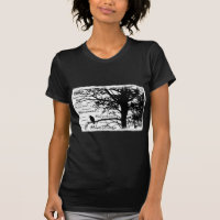 Schwarz u. Weiß Raven Nevermore Silhouette-Baum