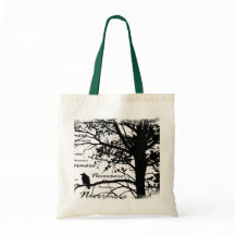 Schwarz u. Weiß Raven Nevermore Silhouette-Baum
